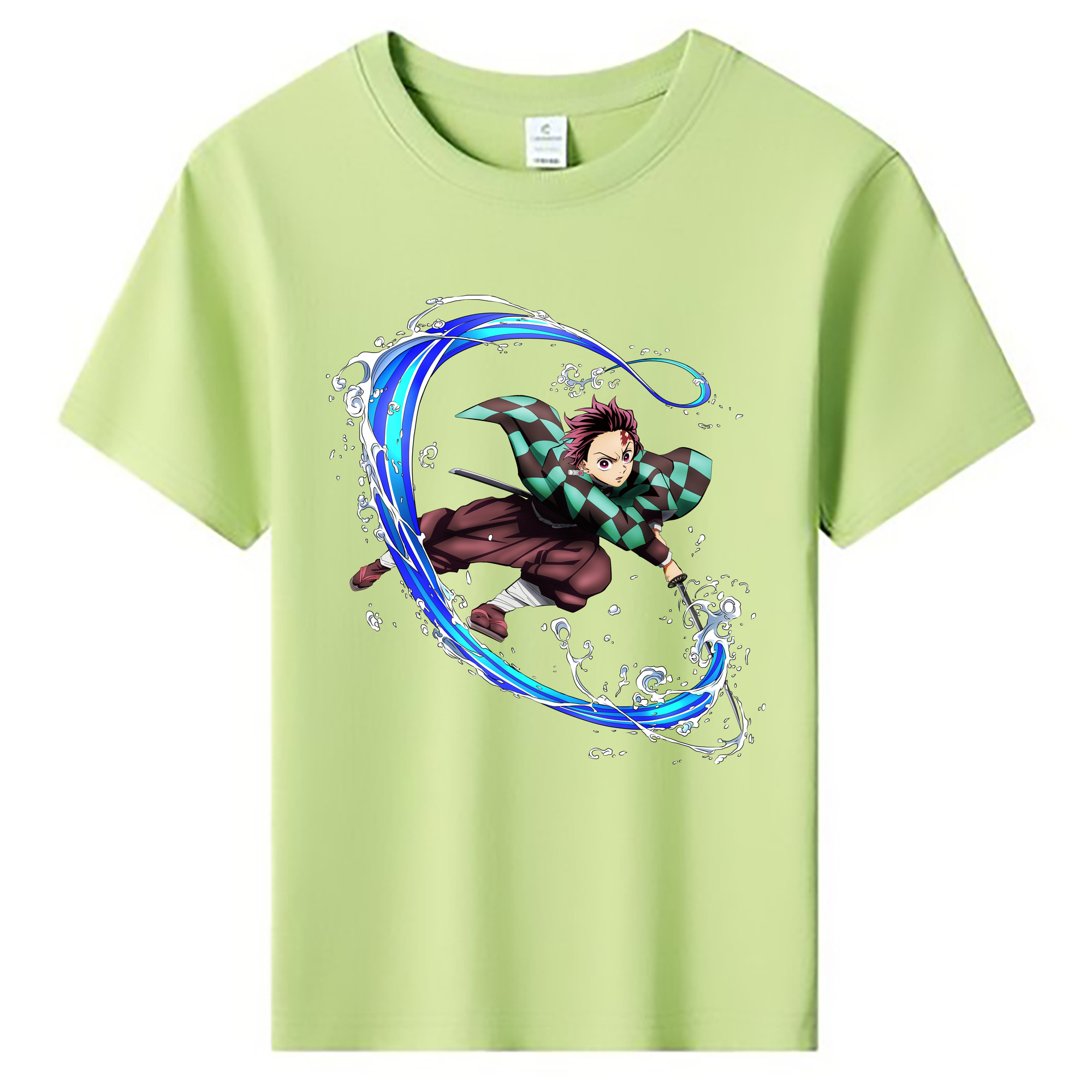 （画像用） 鬼滅の刃 竈門 炭治郎／かまど たんじろう Kamado Tanjirou 綿100％キッズTシャツ（フロントプリント）